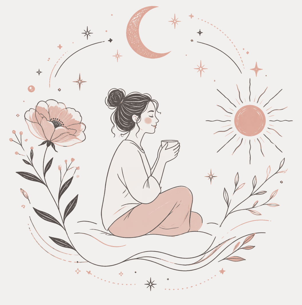 A gentle Flowy illustration about listening to your body